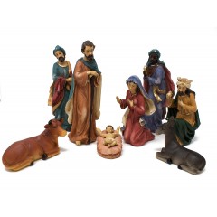 Natività in Resina Completa da 19 cm Set 8 pezzi per Presepe - 49585