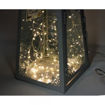 Collana luminosa 10 Microled a batteria luce fissa bianco ghiaccio