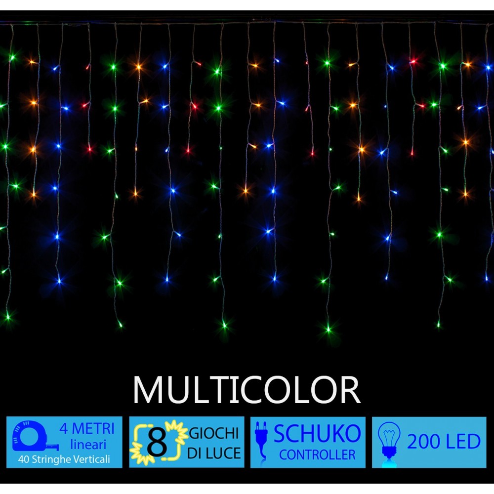 Tenda Luminosa Di Natale Luci Led Con Giochi 4 Metri Multicolor 48734 Ivostore