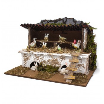 Stalla con Animali per Presepe 20x14 cm 10444