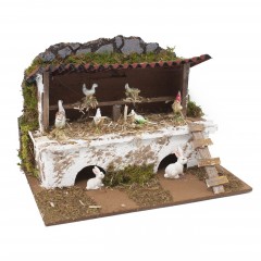 Stalla con Animali per Presepe 20x14 cm 10444