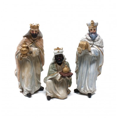 Natività in Resina Bianca Completa 14 cm Set 9 Pezzi 50863