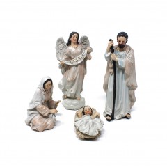 Natività in Resina Bianca Completa 14 cm Set 9 Pezzi 50863