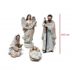 Natività in Resina Bianca Completa 14 cm Set 9 Pezzi 50863