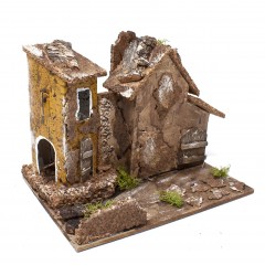 Due Case per Presepe in Sughero 20 x 14 x 16 cm