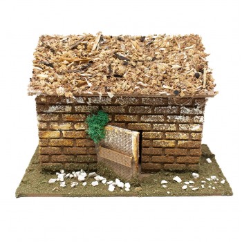 Casetta per Presepe in Sughero Tetto Paglia 18 x 9 cm  5144