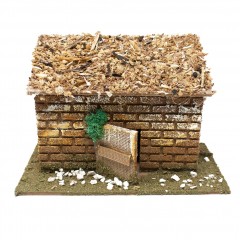 Casetta per Presepe in Sughero Tetto Paglia 18 x 9 cm  5144